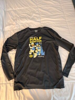 Disney Men’s Long Sleeve Half Marathon Shirt - Black and Yellow